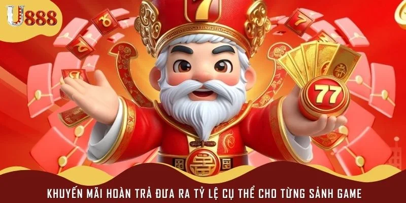 Khuyến mãi hoàn trả đưa ra tỷ lệ cụ thể cho từng sảnh game